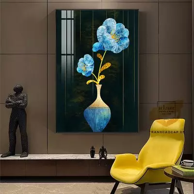 Tranh Hoa lá, Khung Nhôm, Tranh in trên Canvas 40*60 cm P/N: AZ1-1730-KN-CANVAS-40X60