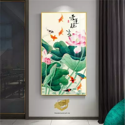Tranh Hoa lá, Khung Nhôm, Tranh in trên Canvas 45*90 P/N: AZ1-1945-KN-CANVAS-45X90