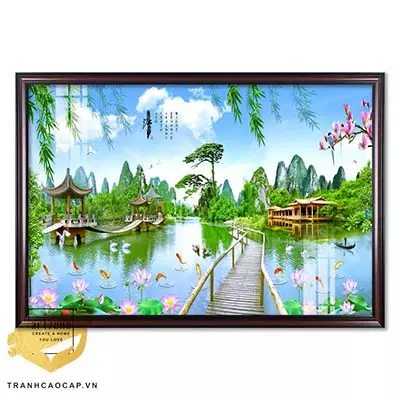 Tranh phong cảnh in trên Canvas Sơn thuỷ Trang trí 105X70 Az1-2934-Kn-Canvas-105X70