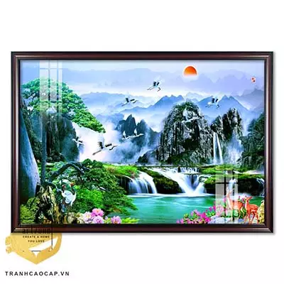 Tranh Sơn thuỷ in trên Canvas Trang trí Trang trí 90X60 cm Az1-2949-Kn-Canvas-90X60