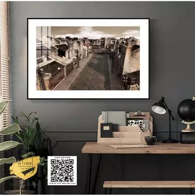 Tranh trang trí tinh tế trang trí quán cafe in trên Canvas Phong cảnh Hà Nội xưa Kích thước: 135X90 P/N: AZ1-0938-KC5-CANVAS-135X90