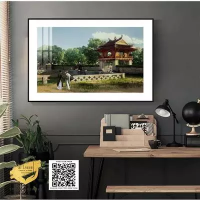 Tranh Hà Nội xưa Decor phòng khách đẹp in trên Decal nhập khẩu Kích thước: 150X100 cm P/N: AZ1-0979-KC5-DECAL-150X100