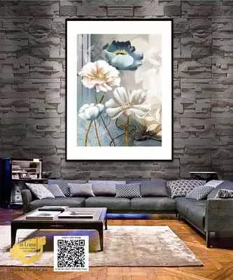 Tranh treo tường hoa lá in trên vải Canvas Bền Size: 50*75 P/N: AZ1-0918-KN-CANVAS-50X75