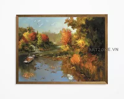 Tranh phong cảnh in trên vải Canvas treo tường Nhà hàng Nhẹ nhàng 100*75 cm P/N: AZ1-0071-KN-CANVAS-100X75