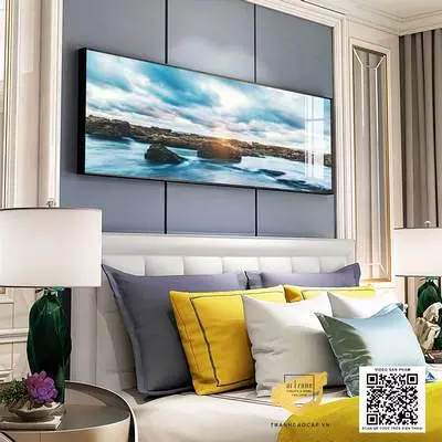 Tranh trang trí phòng ngủ chung cư cao cấp Tinh tế in trên vải Canvas Size: 150*50 cm P/N: AZ1-0591-KN-CANVAS-150X50