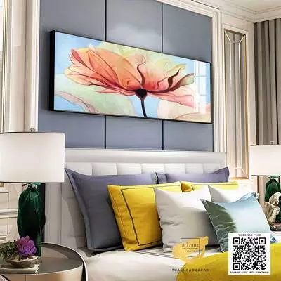 Tranh Decor phòng ngủ khách sạn Đẹp in trên vải Canvas Size: 135*45 cm P/N: AZ1-0603-KC5-CANVAS-135X45