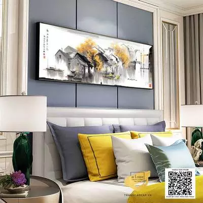 Tranh Decor phòng ngủ in trên Mica Đài loan chung cư cao cấp Đơn giản Size: 180X60 P/N: AZ1-0624-KC5-MICA-180X60