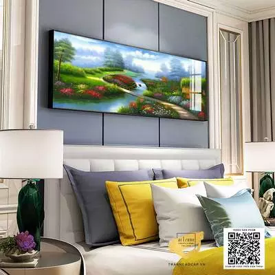 Tranh treo tường phòng ngủ chung cư cao cấp Tinh tế in trên Canvas Size: 165X55 cm P/N: AZ1-0702-KC5-CANVAS-165X55