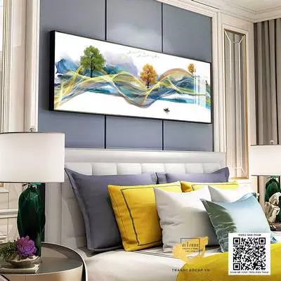 Tranh trang trí phòng ngủ in trên Canvas Chung cư Giá rẻ Size: 135X45 P/N: AZ1-0713-KN-CANVAS-135X45