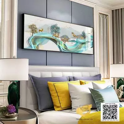 Tranh trang trí phòng ngủ Chung cư Tinh tế in trên Canvas Size: 135X45 cm P/N: AZ1-0717-KC5-CANVAS-135X45