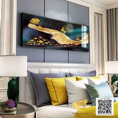 Tranh Decor phòng ngủ chung cư cao cấp Tinh tế in trên vải Canvas Size: 150*50 cm P/N: AZ1-0743-KN-CANVAS-150X50