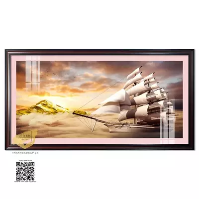 Tranh Thuận Buồm Xuôi gió in trên vải Canvas Treo tường Khách sạn giá xưởng 170*85 cm P/N: AZ1-1183-KC5-CANVAS-170X85