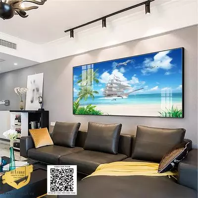 Tranh Thuận Buồm Xuôi gió in trên Canvas Decor Phòng khách Đơn giản 120X70 cm P/N: AZ1-1191-KN-CANVAS-120X70