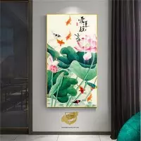 Tranh Hoa lá, Khung Nhôm, Tranh in trên Canvas 45*90 P/N: AZ1-1945-KN-CANVAS-45X90