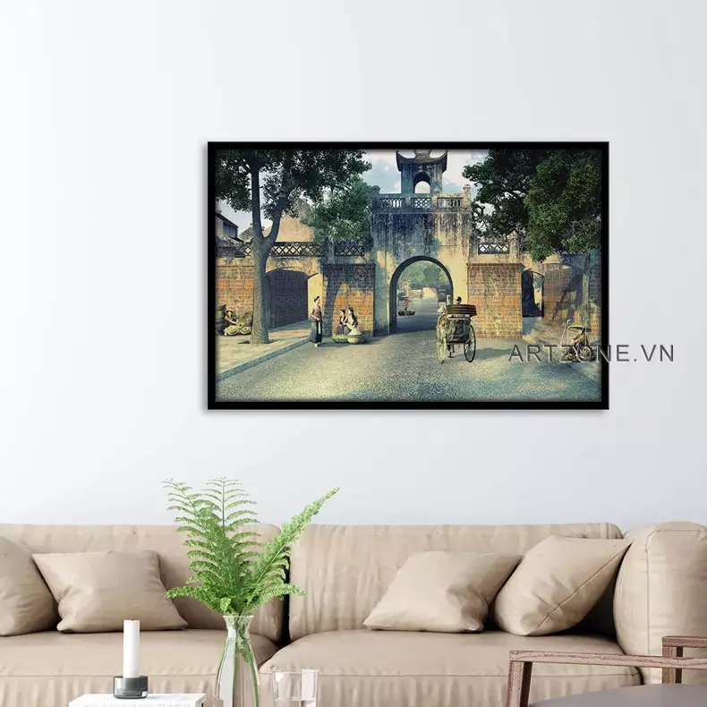 Tranh Phong cảnh Hà Nội xưa Decor phòng khách in trên vải Canvas Tranh Phong cảnh Hà Nội xưa Decor phòng khách in trên vải Canvas Kích thước: 90*60 cm P/N: AZ1-0016-KN-CANVAS-90X60