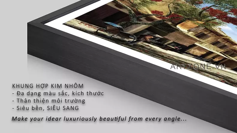 Tranh hiện đại vải Canvas Decor quán cafe Hà Nội xưa Tranh hiện đại vải Canvas Decor quán cafe Hà Nội xưa 120X80 cm P/N: AZ1-0040-KN-CANVAS-120X80