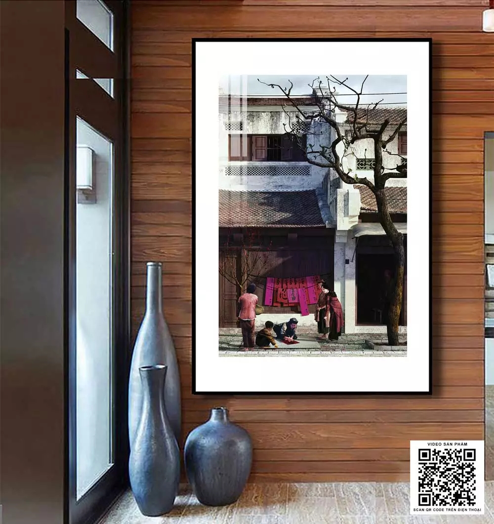 Tranh trang trí Cao cấp Decal treo tường quán cafe Hà Nội xưa Tranh trang trí Cao cấp Decal treo tường quán cafe Hà Nội xưa 40*60 cm P/N: AZ1-0928-KC5-DECAL-40X60