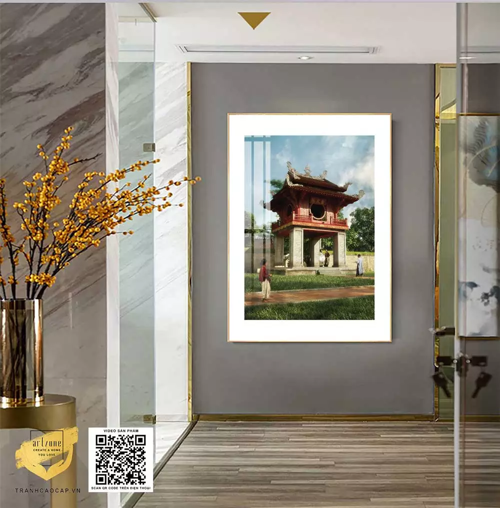 Tranh trang trí in trên Decal bền Decor phòng khách Hà Nội xưa Tranh trang trí in trên Decal bền Decor phòng khách Hà Nội xưa 70X105 P/N: AZ1-0929-KN-DECAL-70X105
