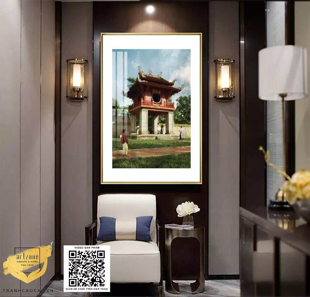 Tranh trang trí in trên Decal bền Decor phòng khách Hà Nội xưa Tranh trang trí in trên Decal bền Decor phòng khách Hà Nội xưa 70X105 P/N: AZ1-0929-KN-DECAL-70X105