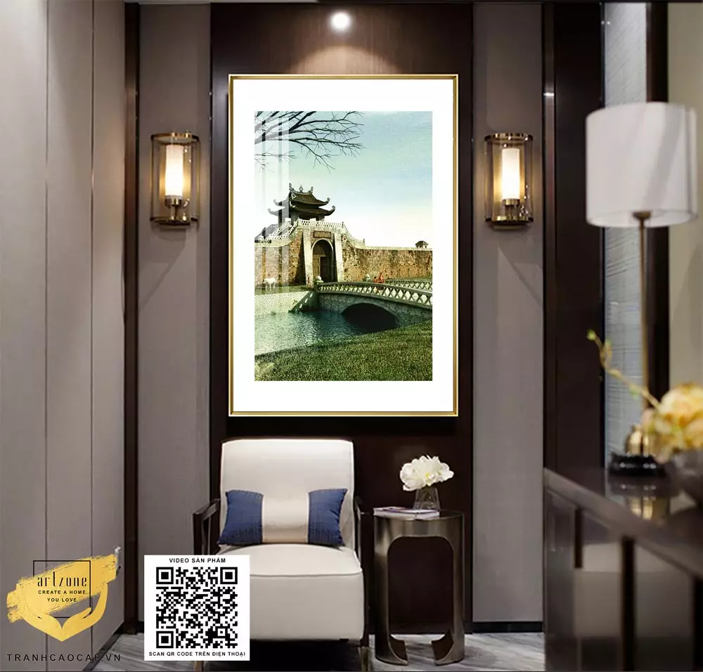 Tranh trang trí Canvas hiện đại trang trí phòng khách Hà Nội xưa Tranh trang trí Canvas hiện đại trang trí phòng khách Hà Nội xưa 30*45 P/N: AZ1-0930-KC5-CANVAS-30X45