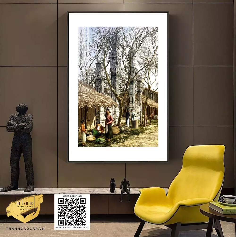 Tranh tinh tế vải Canvas Decor phòng khách Phong cảnh Hà Nội xưa Tranh tinh tế vải Canvas Decor phòng khách Phong cảnh Hà Nội xưa 80X120 cm P/N: AZ1-0931-KN-CANVAS-80X120