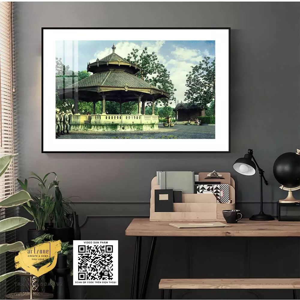 Tranh trang trí hiện đại Hà Nội xưa in trên Mica Đài loan Tranh trang trí hiện đại Hà Nội xưa in trên Mica Đài loan Kích thước: 150X100 cm P/N: AZ1-0956-KN-MICA-150X100