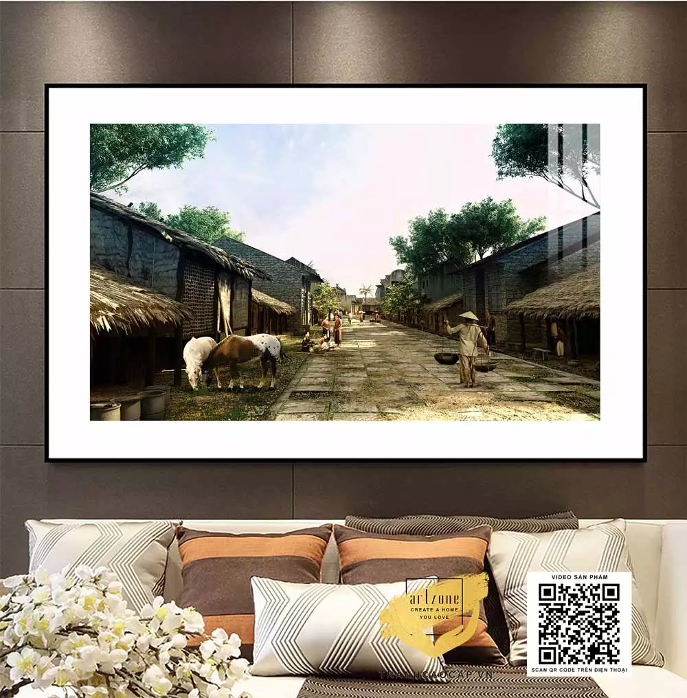 Tranh treo tường nhẹ nhàng trang trí phòng khách Hà Nội xưa in trên Canvas Tranh treo tường nhẹ nhàng trang trí phòng khách Hà Nội xưa in trên Canvas Kích thước: 100X150 cm P/N: AZ1-0963-KC5-CANVAS-100X150