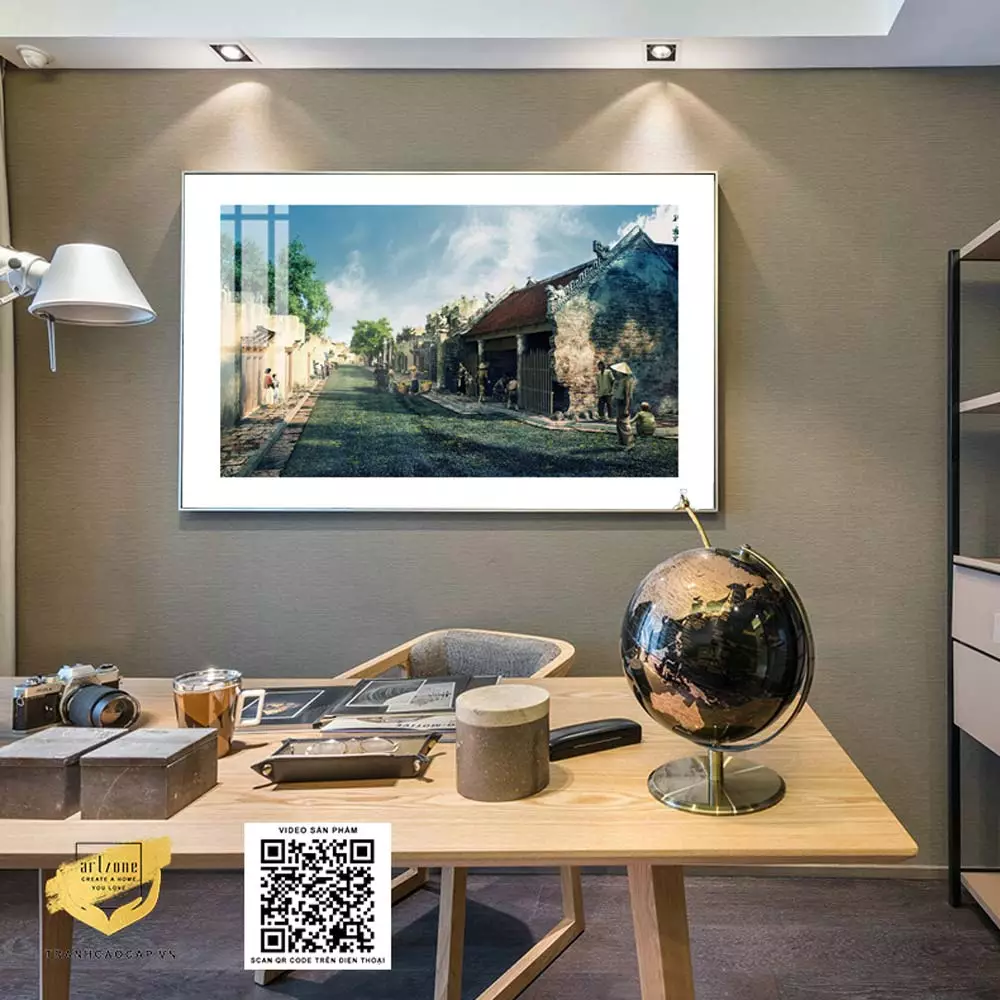 Tranh trang trí bền trang trí phòng khách Hà Nội xưa in trên Canvas Tranh trang trí bền trang trí phòng khách Hà Nội xưa in trên Canvas Kích thước: 100X150 cm P/N: AZ1-0966-KC5-CANVAS-100X150