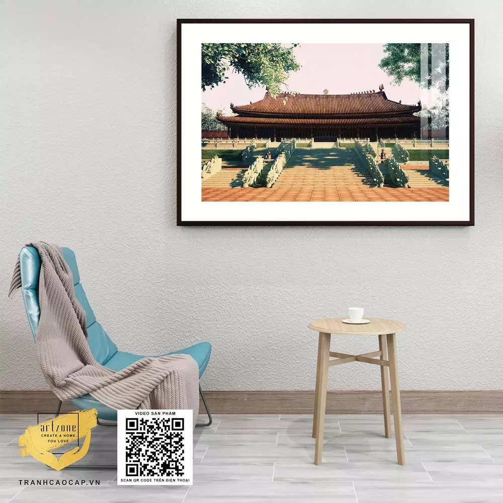 Tranh Canvas giá rẻ treo tường phòng khách Phong cảnh Hà Nội xưa Tranh giá rẻ treo tường phòng khách Phong cảnh Hà Nội xưa
