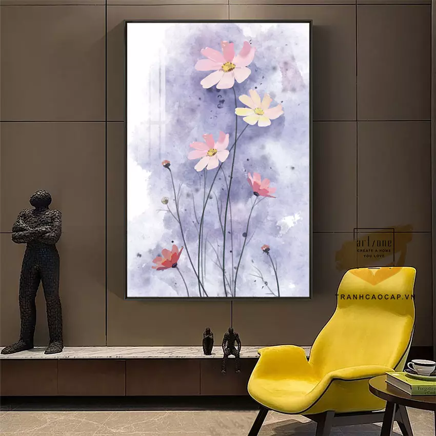 Tranh Hoa lá, Khung Nhôm, Tranh in trên Canvas Size: 90X135 P/N: AZ1-1660-KN-CANVAS-90X135