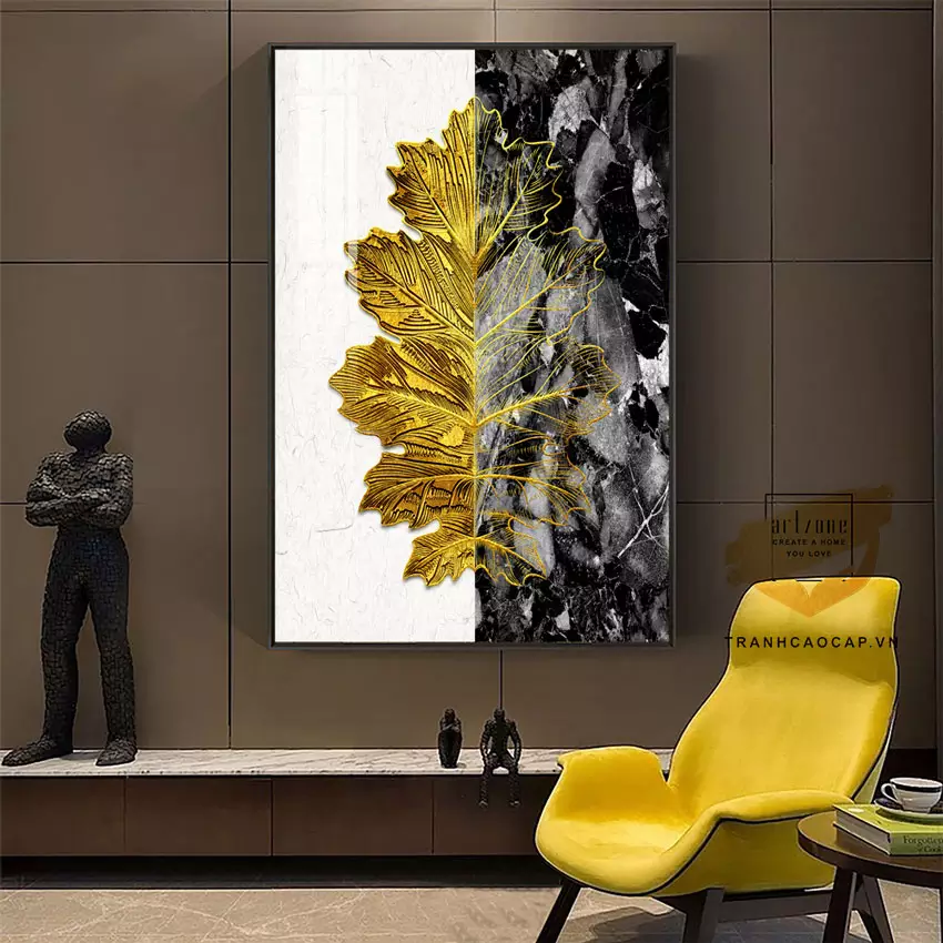 Tranh Hoa lá, Khung Nhôm, Tranh in trên Canvas 40*60 cm P/N: AZ1-1716-KN-CANVAS-40X60