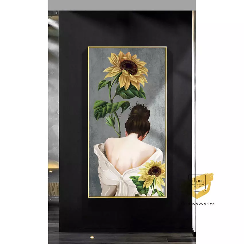 Tranh Chân dung thiếu nữ, Khung Composite, Tranh in trên Canvas 45X90 cm P/N: AZ1-2177-KC-CANVAS-45X90