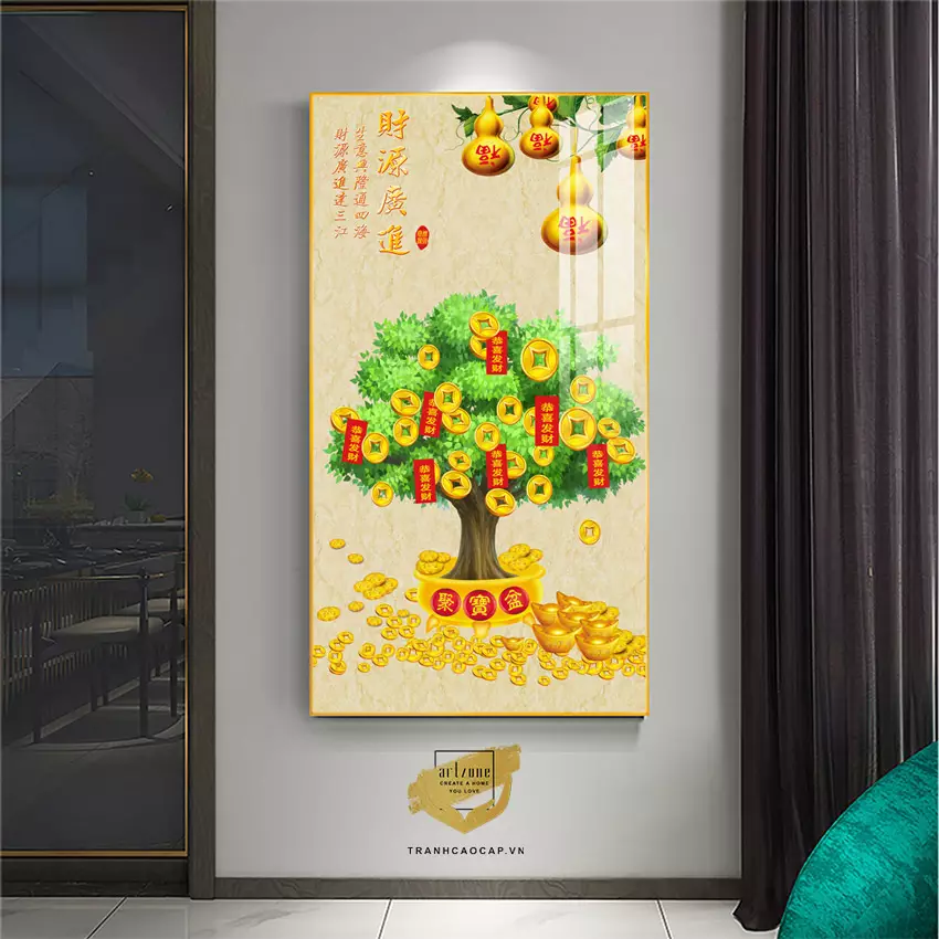 Tranh Hoa lá, Khung Nhôm, Tranh in trên Canvas Size: 75*150 P/N: AZ1-1787-KN-CANVAS-75X150