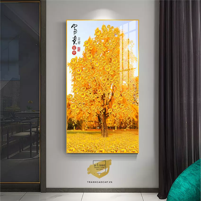 Tranh Hoa lá, Khung Nhôm, Tranh in trên Canvas Size: 40*80 cm P/N: AZ1-1803-KN-CANVAS-40X80