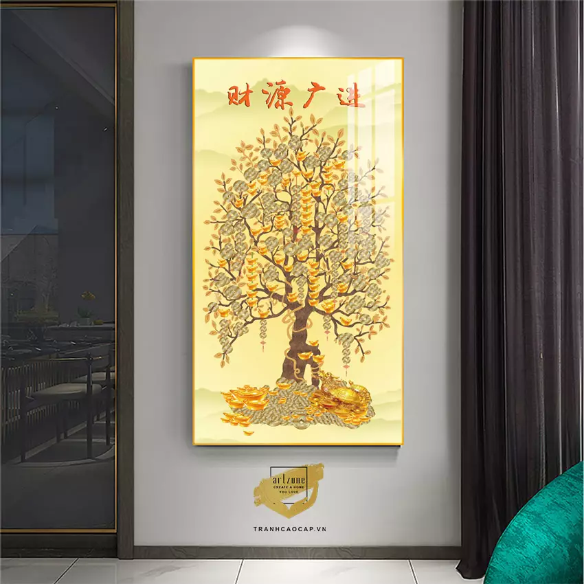 Tranh Hoa lá, Khung Nhôm, Tranh in trên Canvas Size: 65X130 P/N: AZ1-2895-KN-CANVAS-65X130