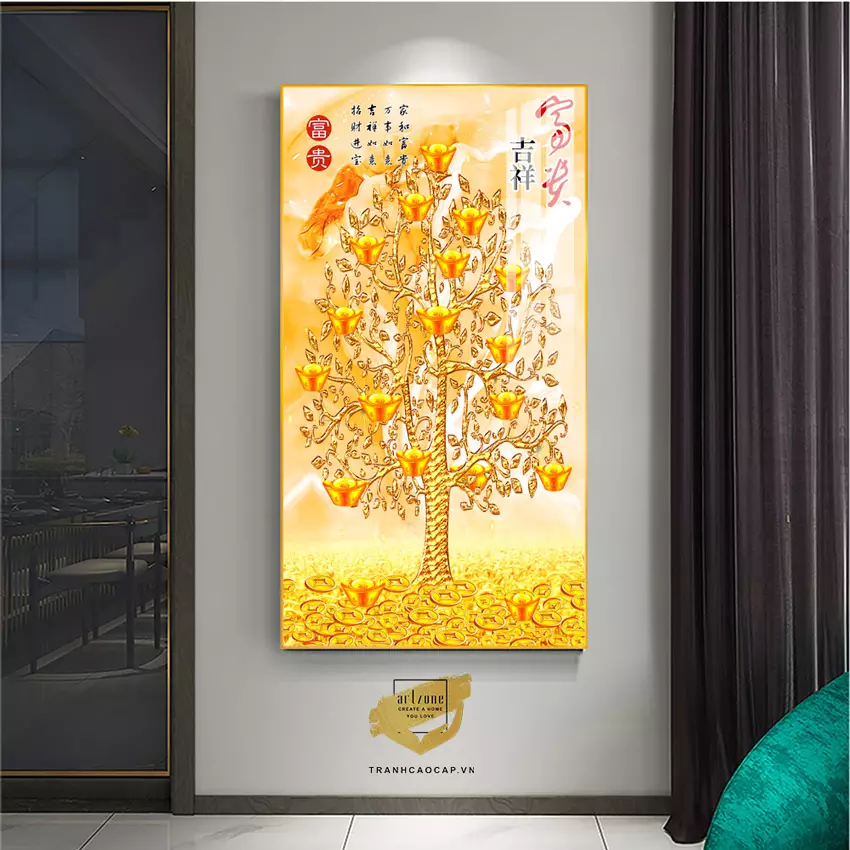Tranh Hoa lá, Khung Nhôm, Tranh in trên Canvas Size: 60X120 cm P/N: AZ1-2898-KN-CANVAS-60X120