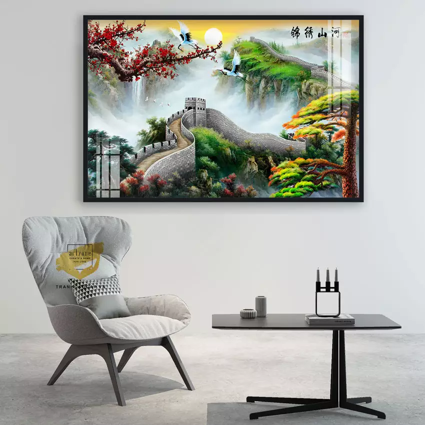 Tranh phong cảnh Sơn thuỷ in trên Canvas Decor 135X90 cm Az1-3003-Kc5-Canvas-135X90