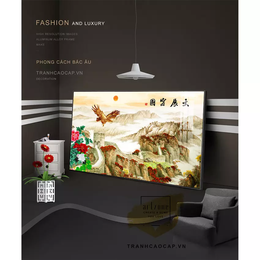 Nội dung Tranh Sơn thuỷ Decor Decor in trên vải Canvas Kích thước 135*90 cm Az1-2984-Kc5-Canvas-135X90