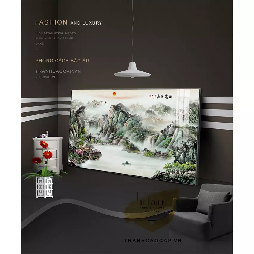 Nội dung Tranh treo tường Trang trí Sơn thuỷ vải Canvas Kích thước 120X80 Az1-2990-Kc5-Canvas-120X80