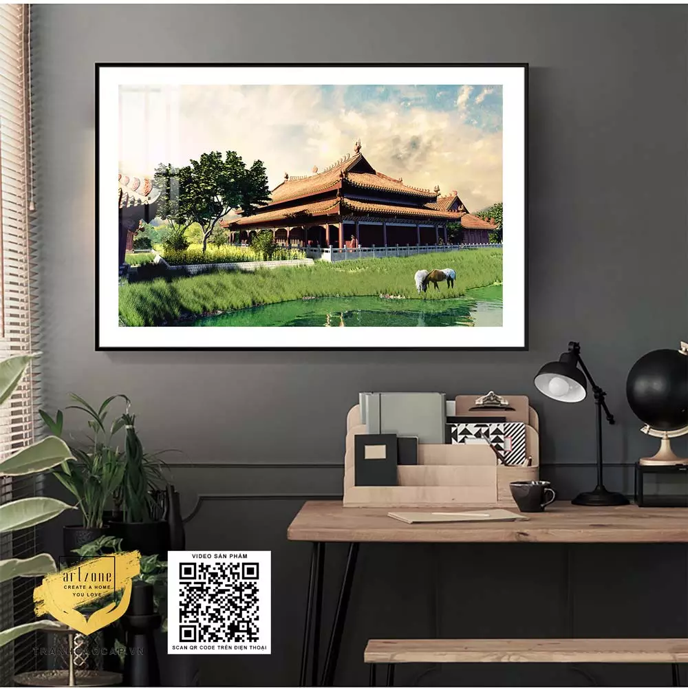 Tranh Decor Chất lượng Canvas Decor quán cafe Phong cảnh Hà Nội xưa 60*40 cm P/N: AZ1-0933-KC5-CANVAS-60X40