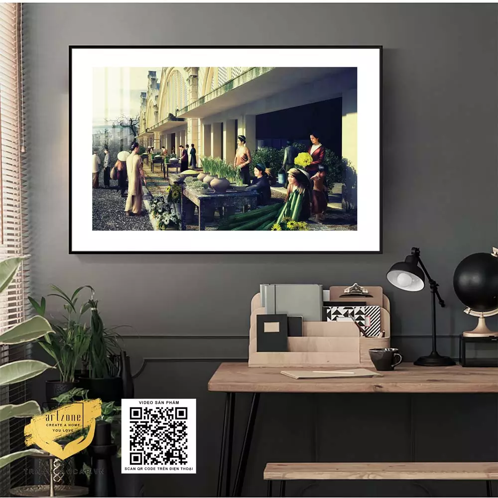 Tranh treo tường trang trí Quán cafe Mica đẹp Kích thước: 75*50 P/N: AZ1-0948-KC5-MICA-75X50