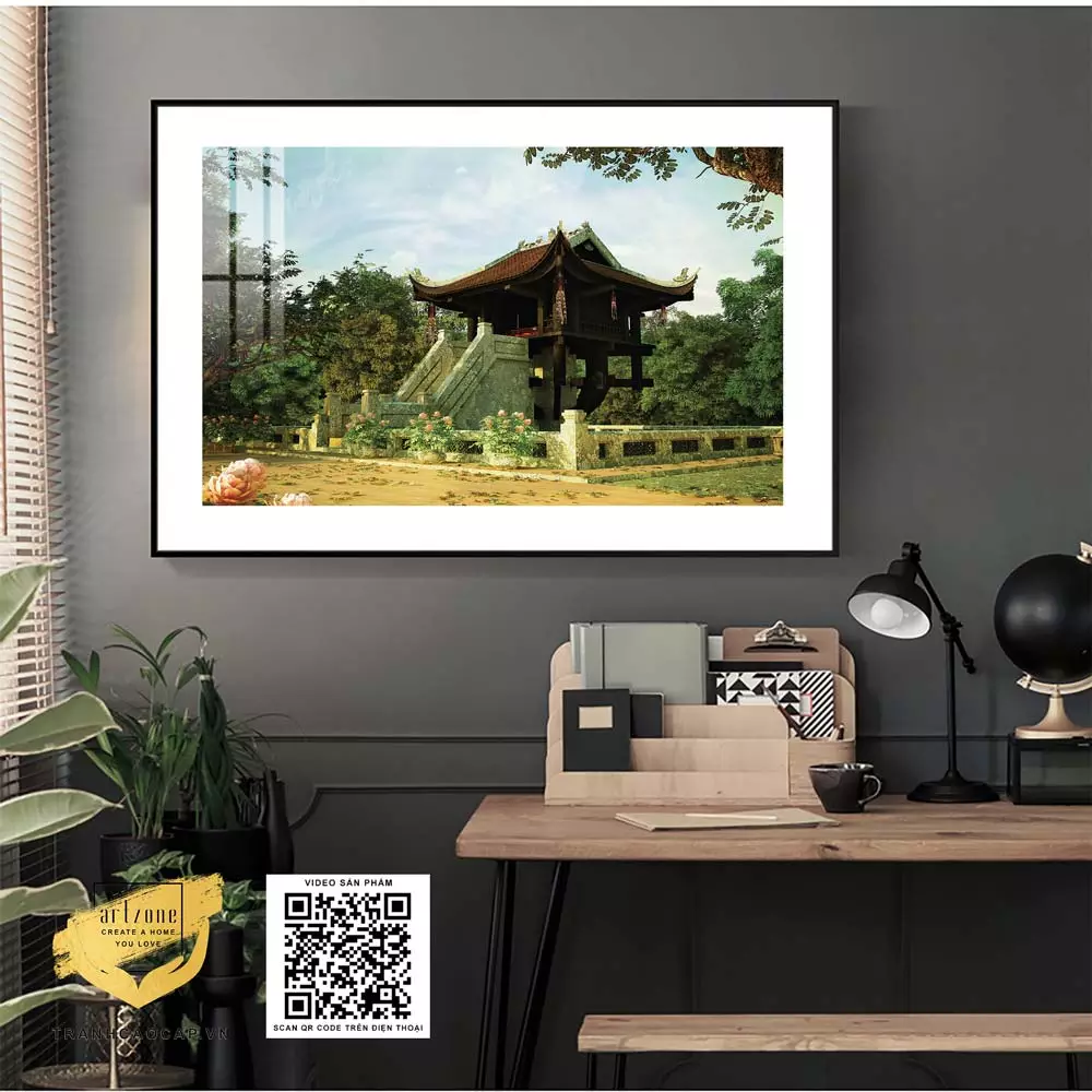 Tranh Chất lượng vải Canvas trang trí phòng khách Hà Nội xưa 80X120 cm P/N: AZ1-0958-KN-CANVAS-80X120