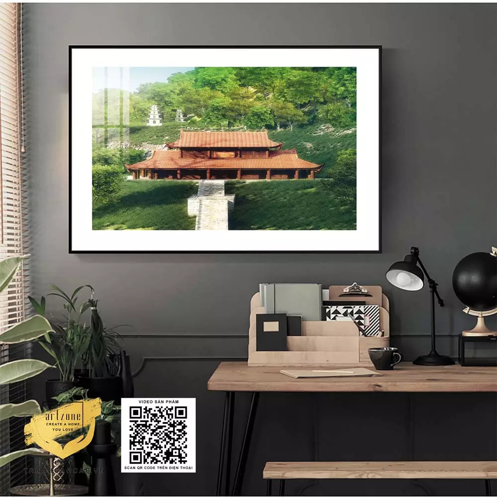 Tranh Decor hiện đại Canvas trang trí phòng khách Hà Nội xưa 40*60 cm P/N: AZ1-0962-KC5-CANVAS-40X60