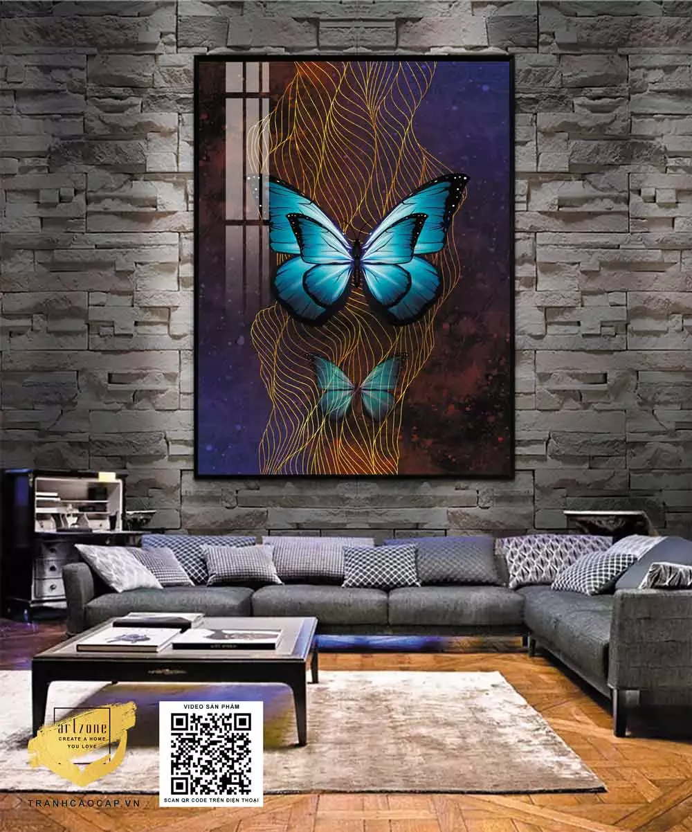 Tranh Decor vải Canvas tinh tế Decor phòng khách Size: 100X150 cm P/N: AZ1-0784-KN-CANVAS-100X150