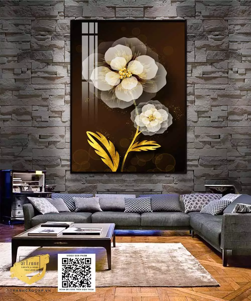 Tranh treo tường hoa lá in trên Canvas Chất lượng cao Size: 90X135 P/N: AZ1-0753-KC-CANVAS-90X135