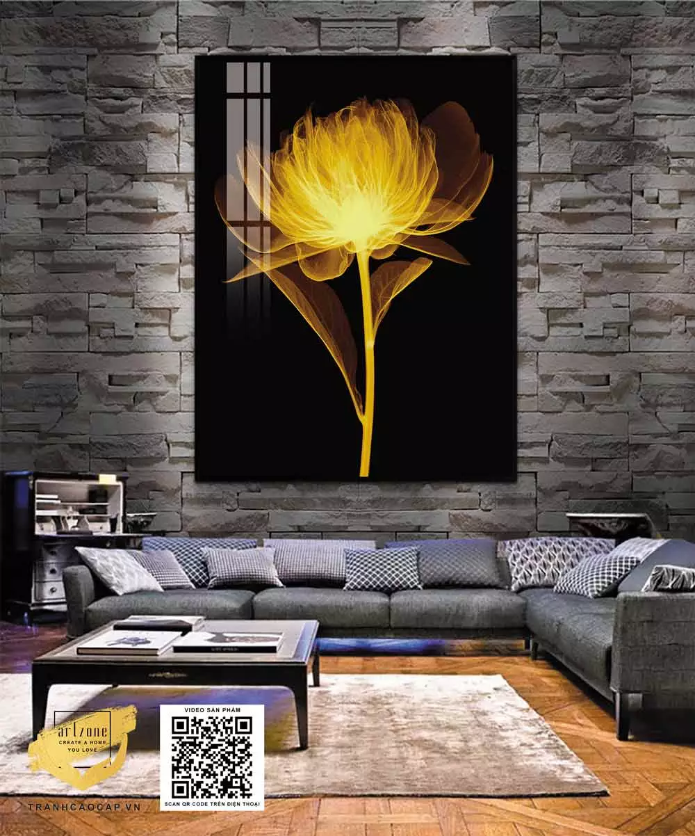 Tranh hoa lá Decor Phòng ngủ Đẹp in trên Decal nhập khẩu Size: 100X150 cm P/N: AZ1-0812-KC-DECAL-100X150
