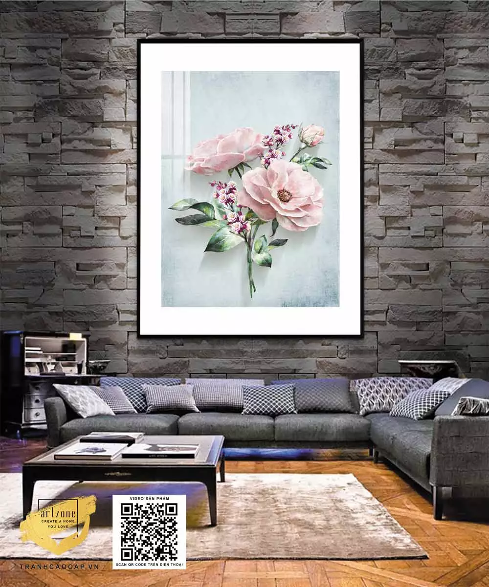 Tranh hoa lá treo tường Đẹp Canvas Size: 60*90 cm P/N: AZ1-0910-