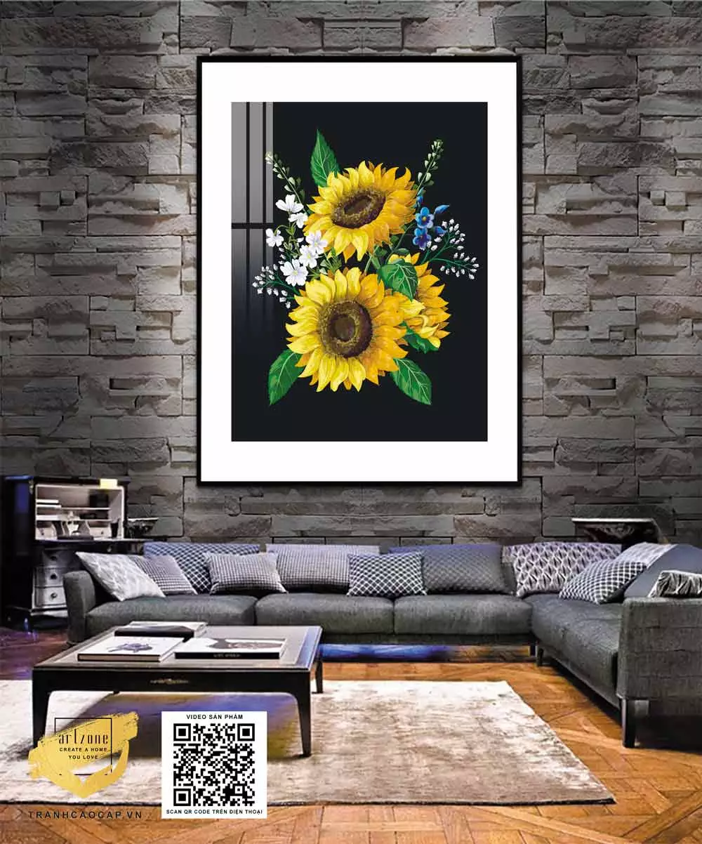 Tranh hoa lá treo tường in trên vải Canvas Spa Bền Size: 50*75 P/N: AZ1-0914-KN-CANVAS-50X75