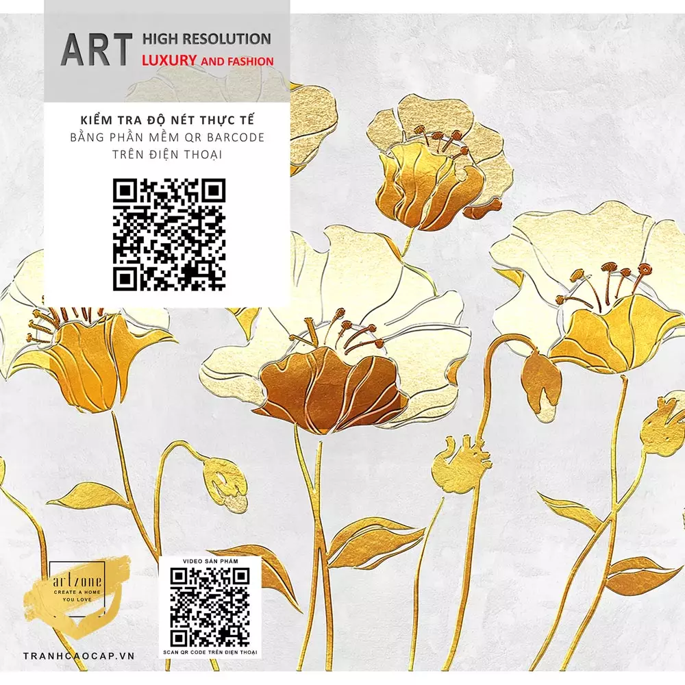 Nội dung Tranh Mica Hoa sen vàng trừu tượng