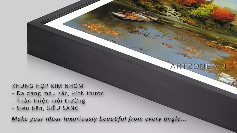 Tranh Canvas phong cảnh Làng quê Việt Nam in trên vải Canvas